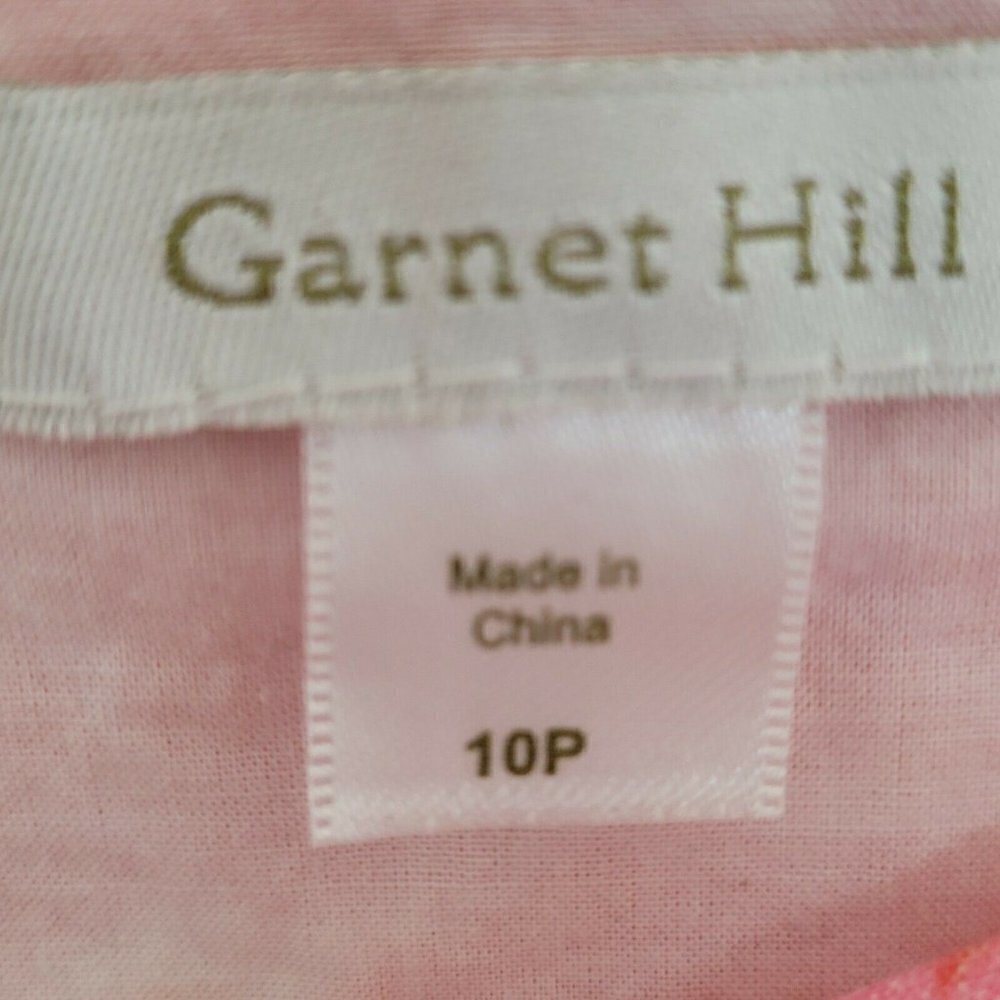 Garnet Hill Red & Pink Spring Floral Cotton Fit & Flare Dress Size 10 Petite - Picture 10 of 12